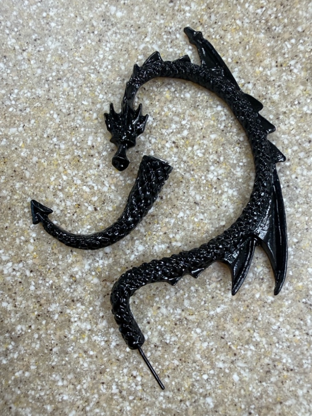 Fourth Wing Inspired “Tairn” Black Dragon Ear Wrap